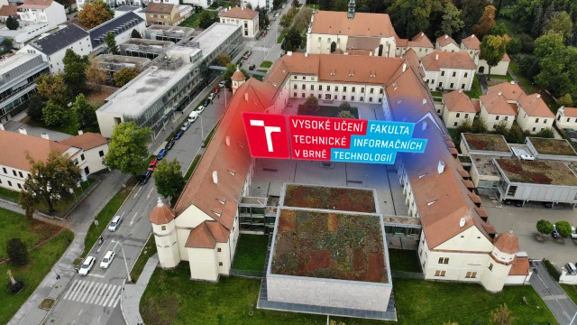 Aerial shot of Brno University of Technology IT faculty